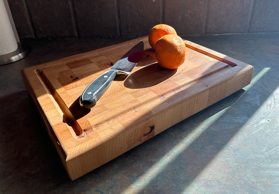 Beech Wood Butcher Block Cutting Board with Juice Groove