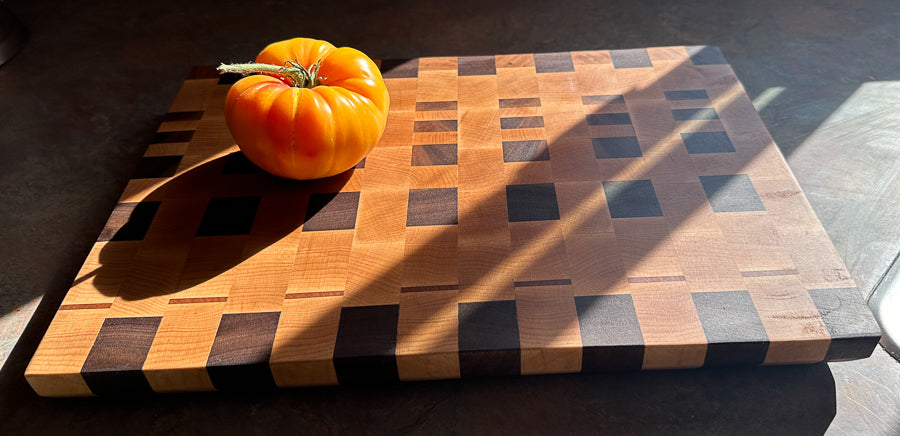 Maple and Walnut End Grain Cutting Board