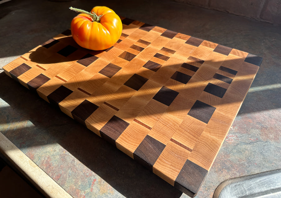 Maple and Walnut End Grain Cutting Board