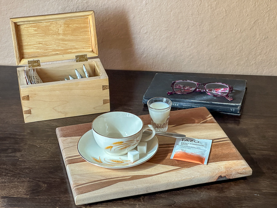 Maple and Walnut Curved Vanity Tray