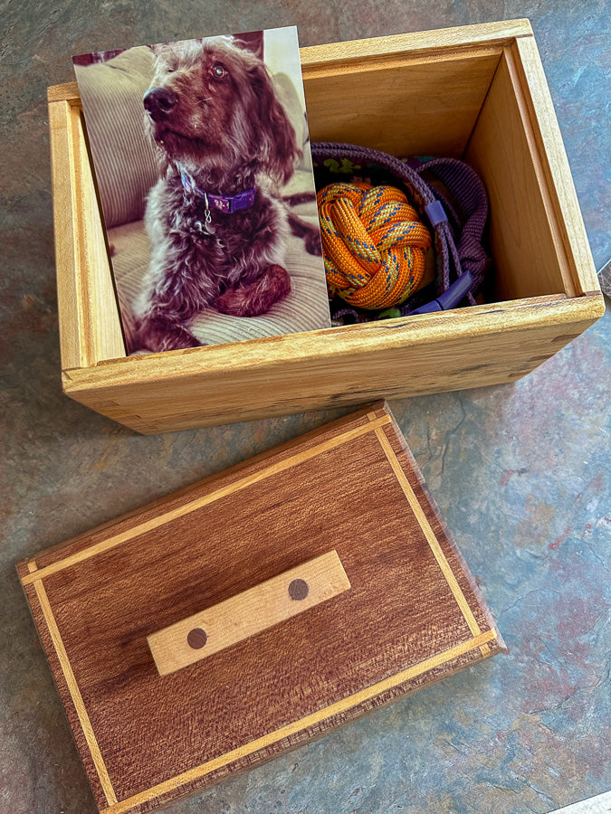 Dovetail Keepsake Box - Spalted Maple with Mahogany Lid