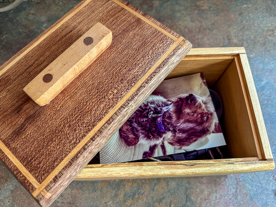 Dovetail Keepsake Box - Spalted Maple with Mahogany Lid